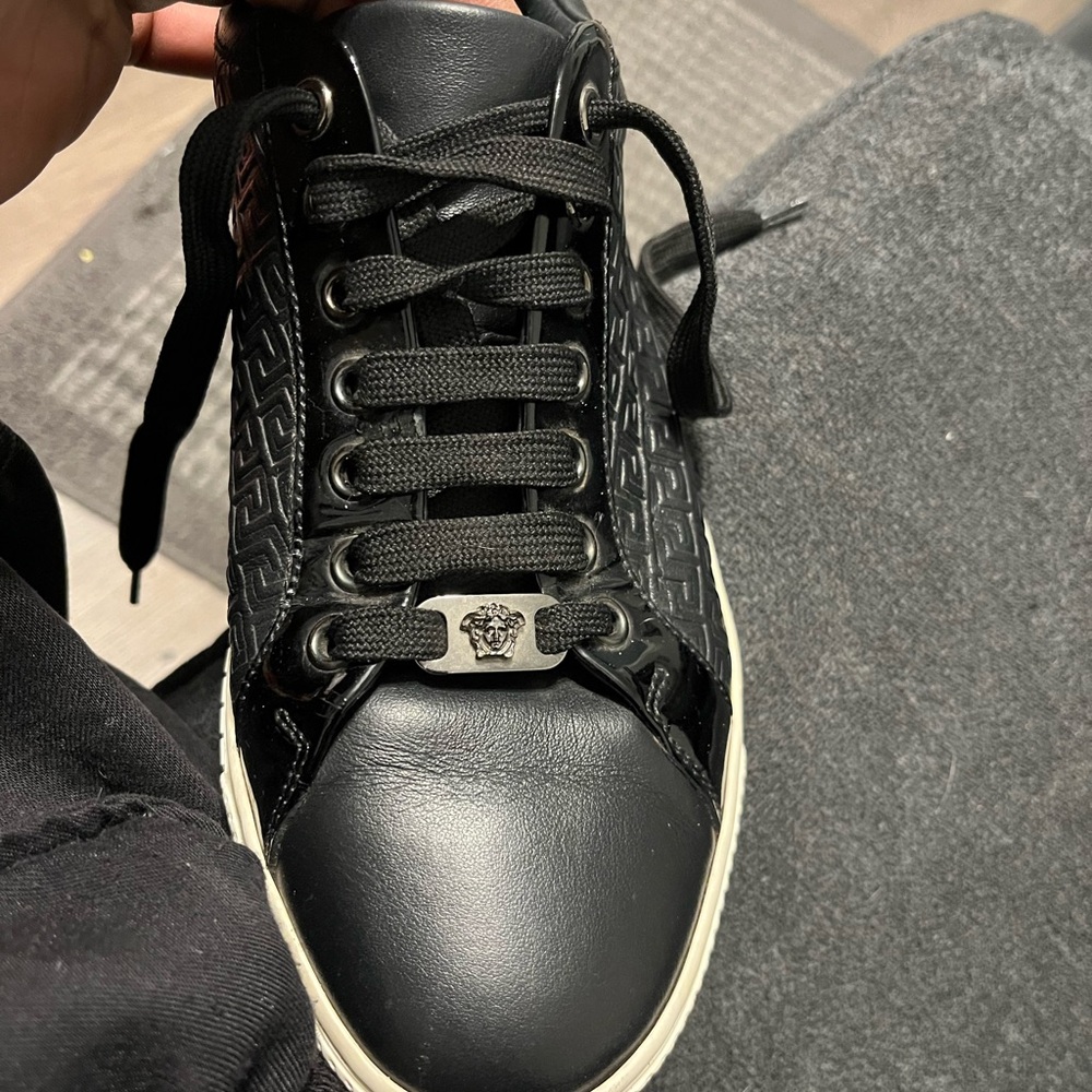 Versace Black Leather Sneakers
